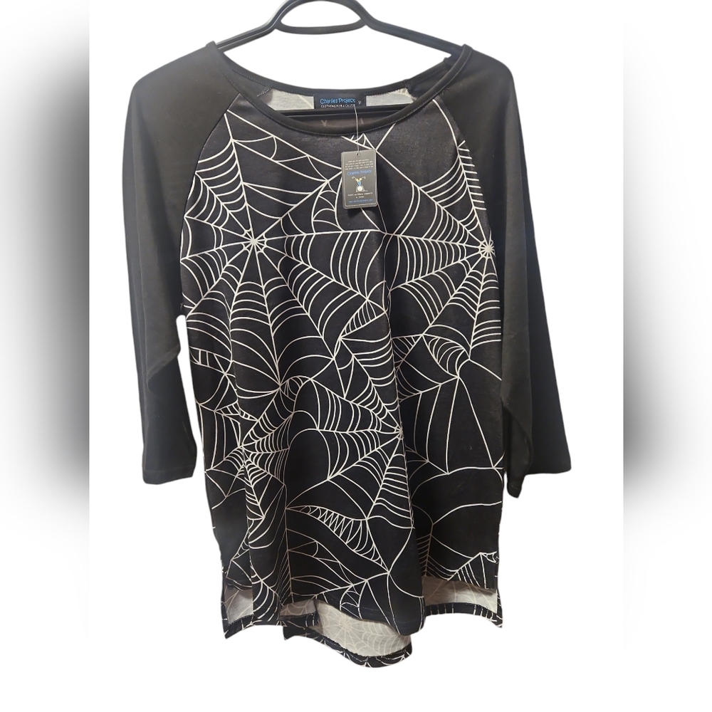 Charlie's Project NWT Medium Web 3/4  Sleeve Top